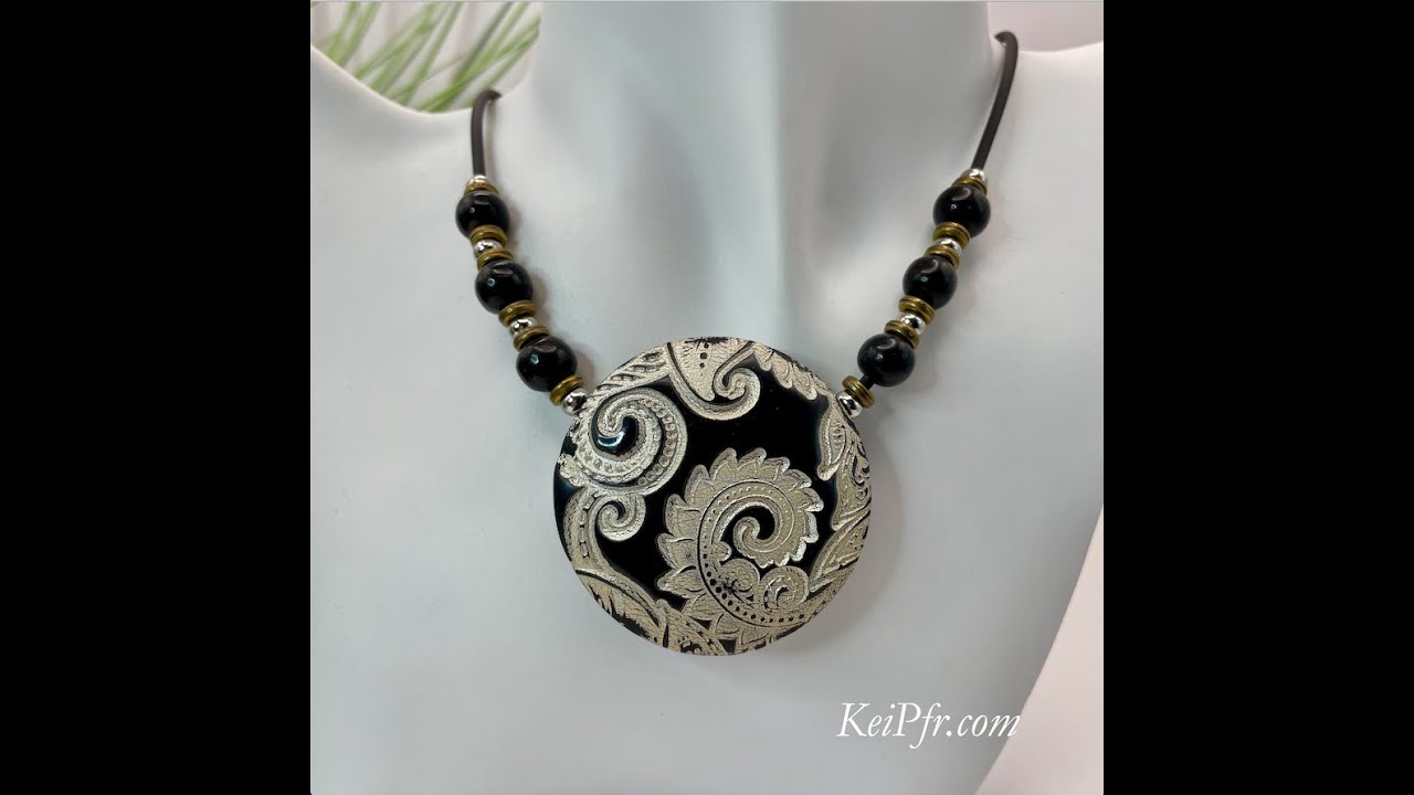 Polymer Clay - 'A Foiled Masquerade II' - Simple yet Striking with Holo Foil & Easy Lava Rock Beads