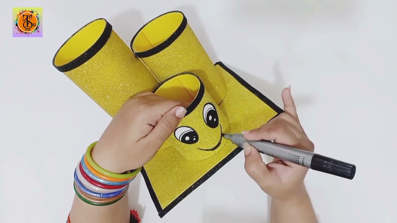 Pen ,pencil holder | how to make pen ,pencil holder | for  students project ideas
