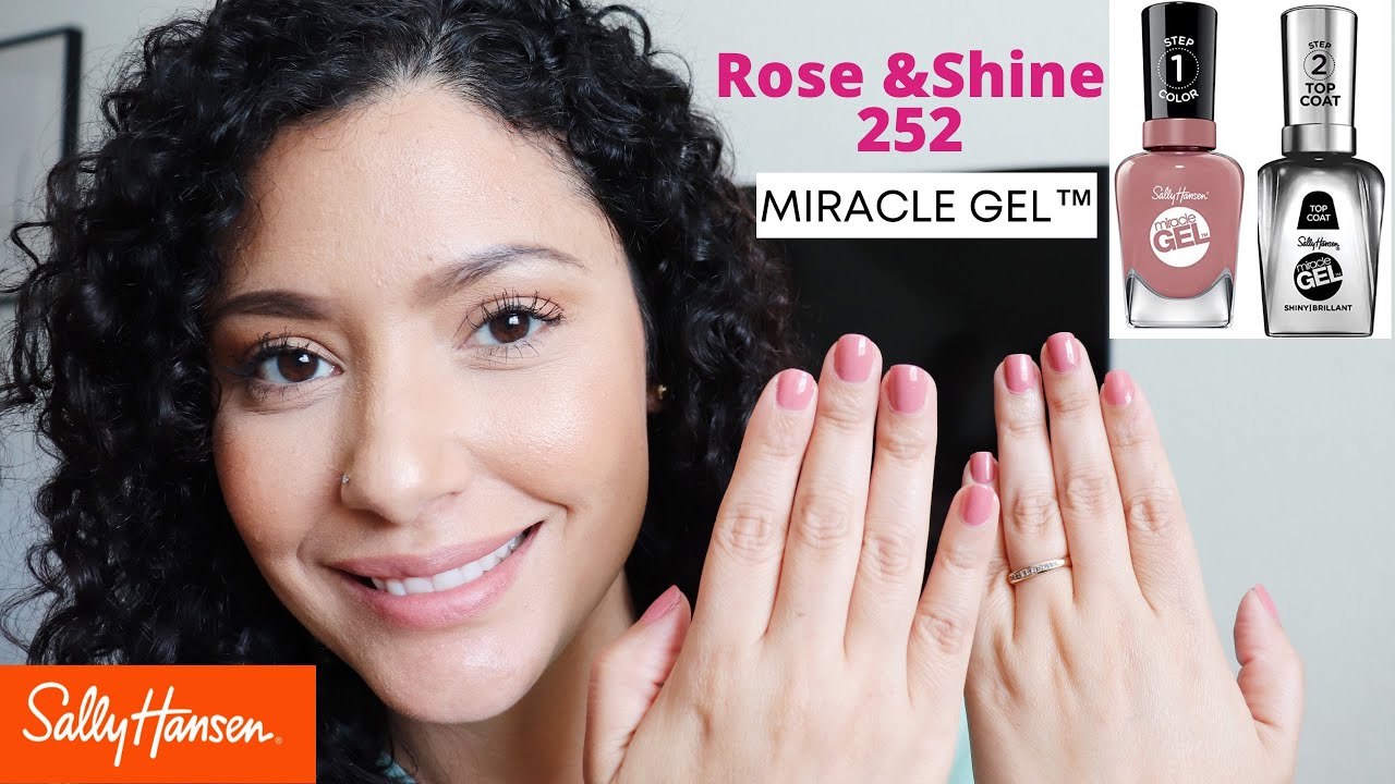 Как наносить лак для ногтей / Sally Hansen Miracle Gel Nail Polish / Rose & Shine 252 Test