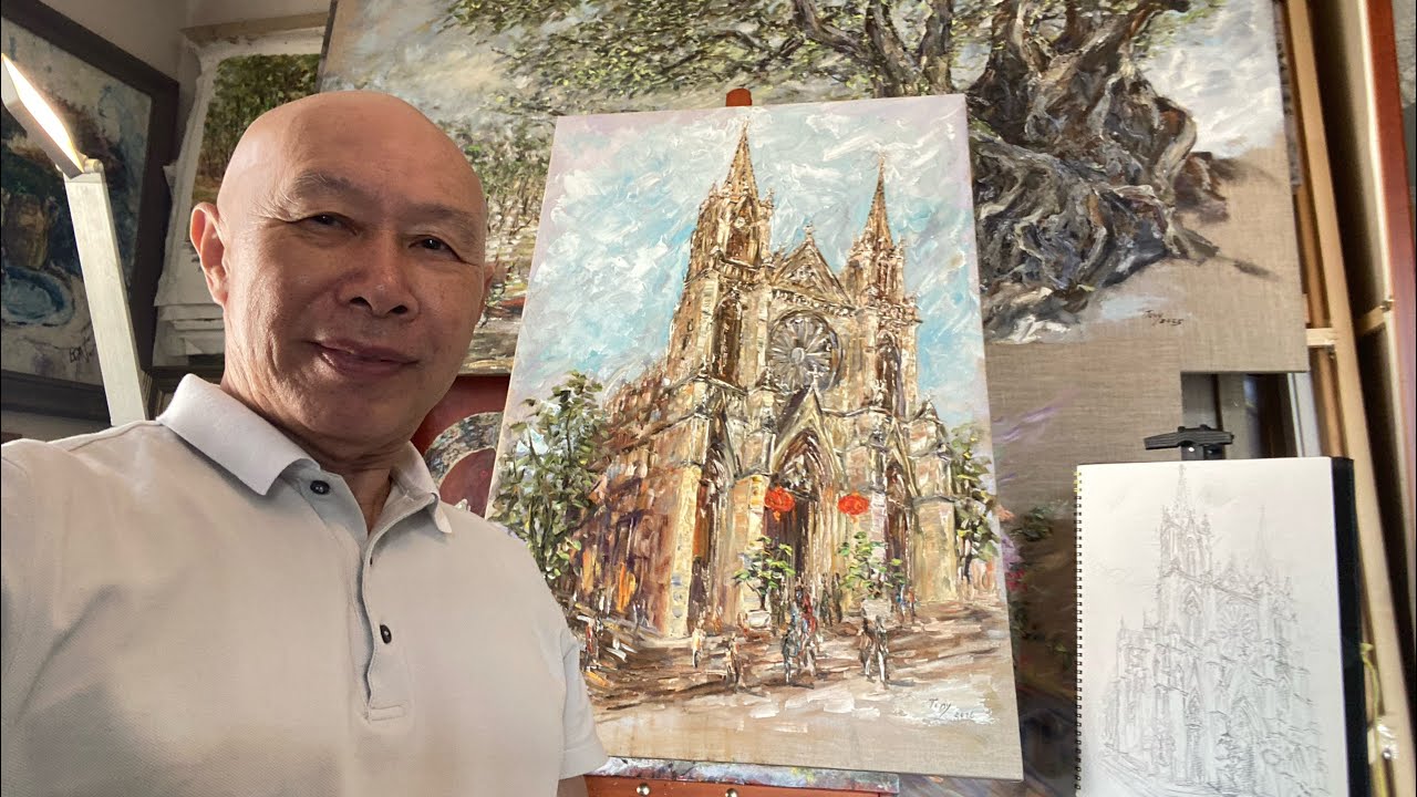 石室聖心大教堂 油畫 90x60cm
