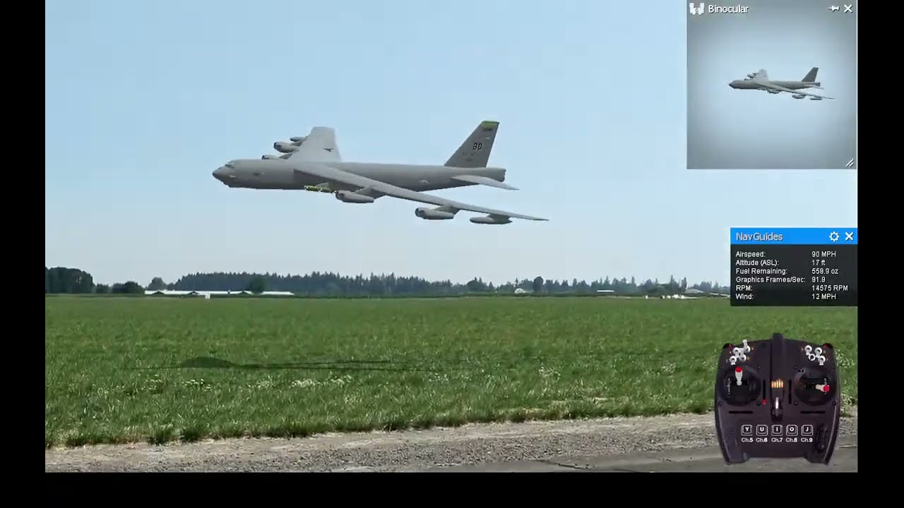 ボーイング B-52 ストラトフォートレス　Boeing B-52 Stratofortress Flight Simulator  21-1　 #ラジコン  #飛行機　 #ユーチャンネル  1-25