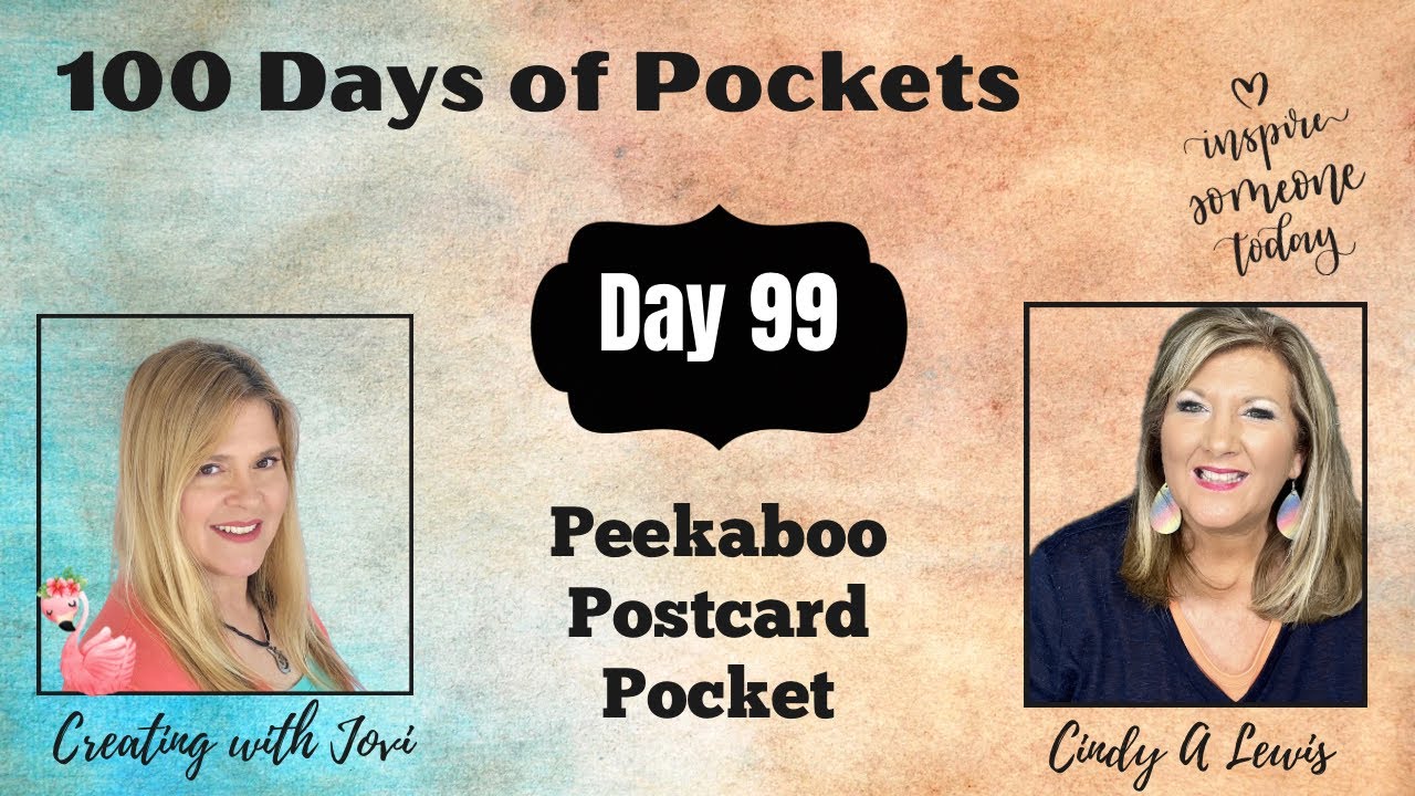 Day 99 of 100 Days of Junk Journal Pockets! Peekaboo Postcard Pocket