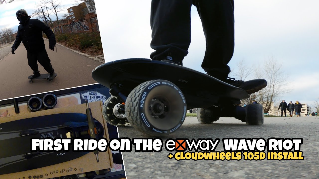 Exway Wave  - Cloudwheels 105D Install + 1st ride  - Rad City eSk8 Berlin | 4K