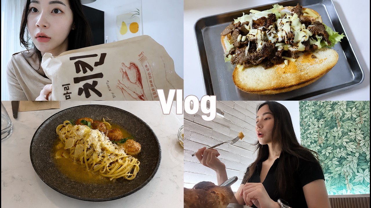 다이어트 브이로그) 건강하고 맛있는 식단! 천천히 감량하는 중🙆🏻‍♀️ (불고기반미, 단호박샌드위치, 저당 초콜릿 아이스크림, 순대국밥, 화덕피자, 단백질요거트)