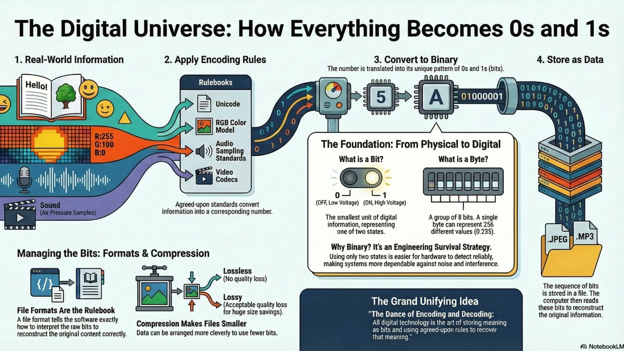 Bits & Bytes Explained: Why Everything Digital Becomes 0 and 1
