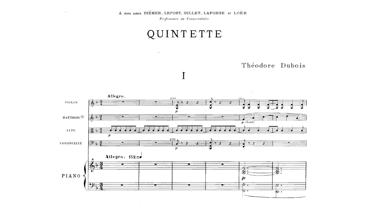 Théodore Dubois – Piano Quintet, in F major