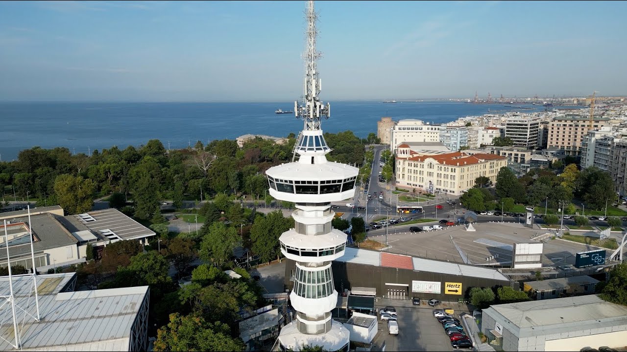 Με ανανεωμένη όψη στην 89η ΔΕΘ ο Πύργος του ΟΤΕ (πλάνα από drone)