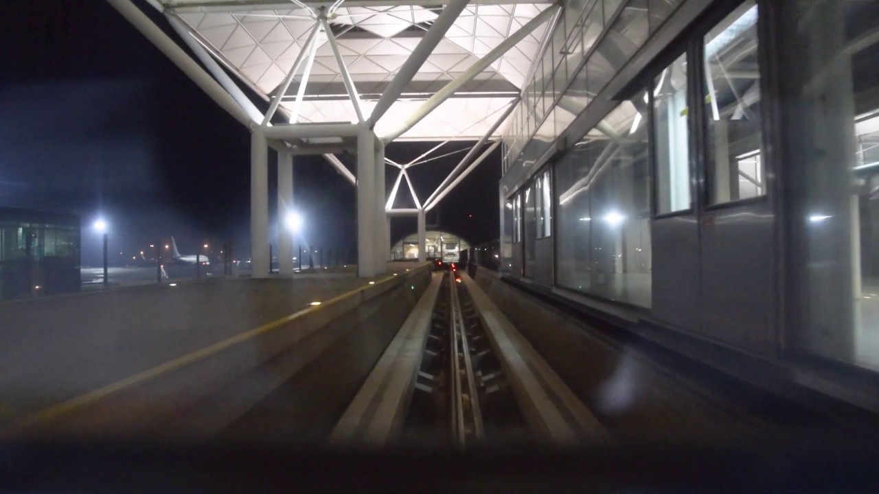 Stansted airport transit. Night time transit train.