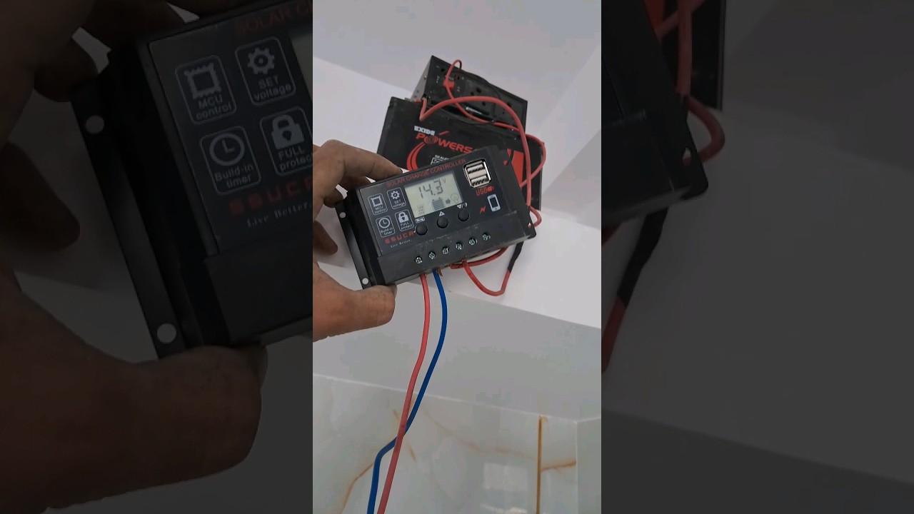 Solar panel & solar charge controller setup