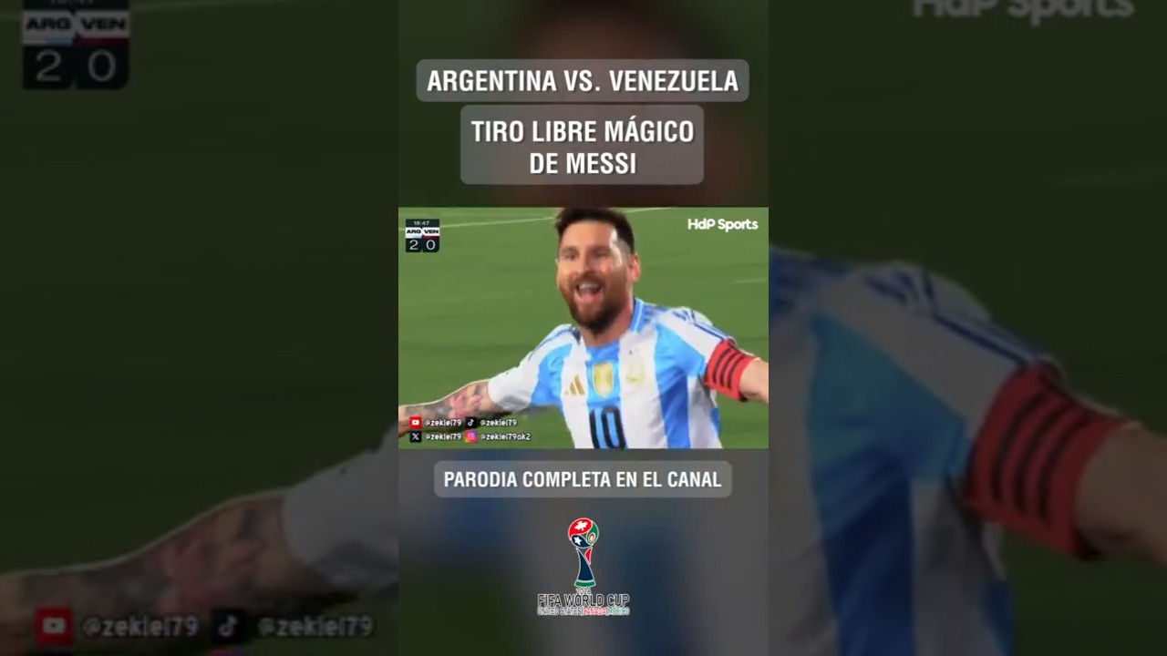 Tiro libre m&aacute;gico de Messi versus Venezuela #argentinavenezuela #eliminatorias2026 #messi