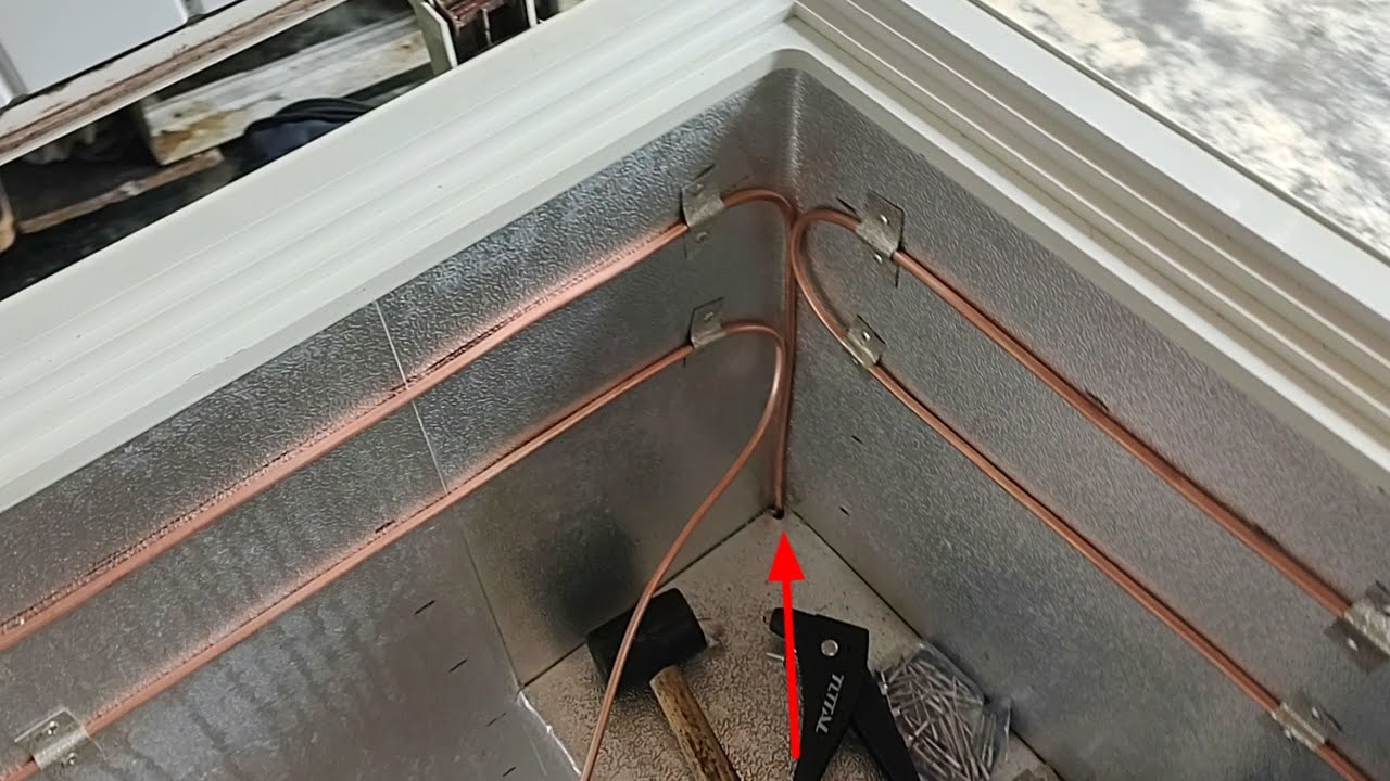 como hacer serpentín evaporador con tubo de cobre en congelador con fuga interna tubería de 1/4 
