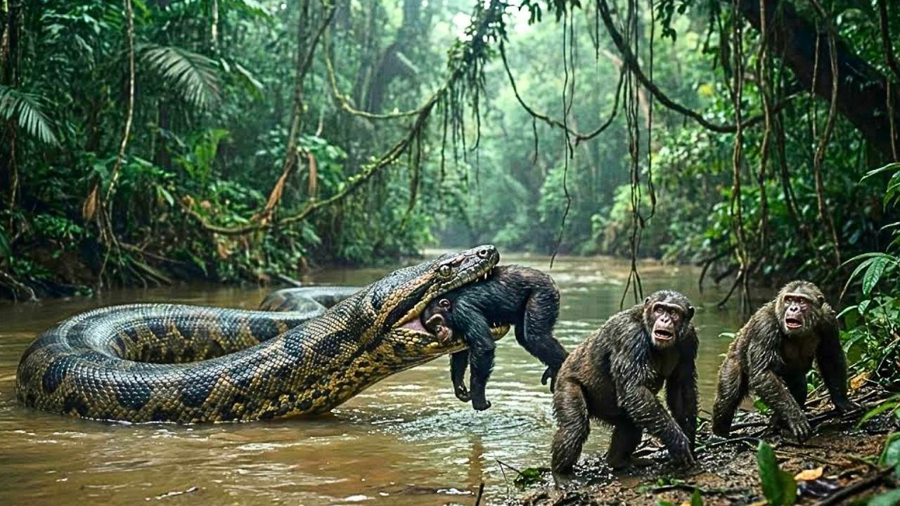 Swallowed Whole! The Terrifying Fate of the Lost Primate Patrol vs Titanoboa