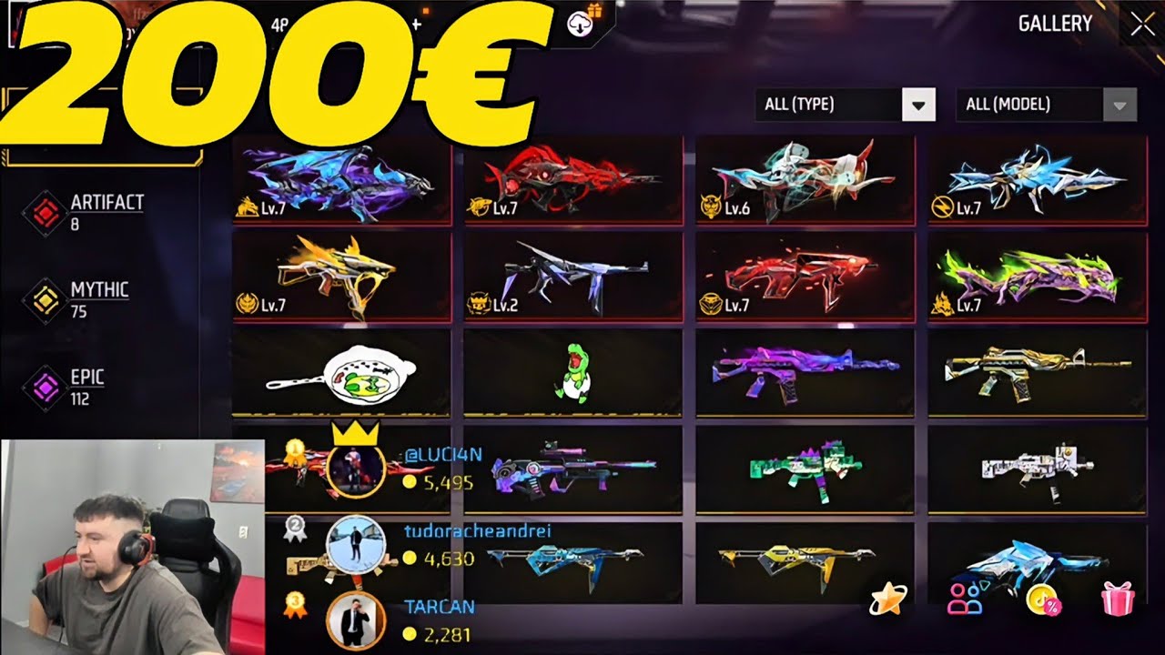Insider ne Prezintă un cont de Free Fire în Valoare de 200 €!