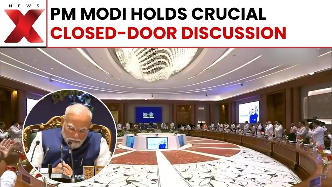 PM Narendra Modi Holds Key Meeting With NDA Leaders At Bharat Mandapam