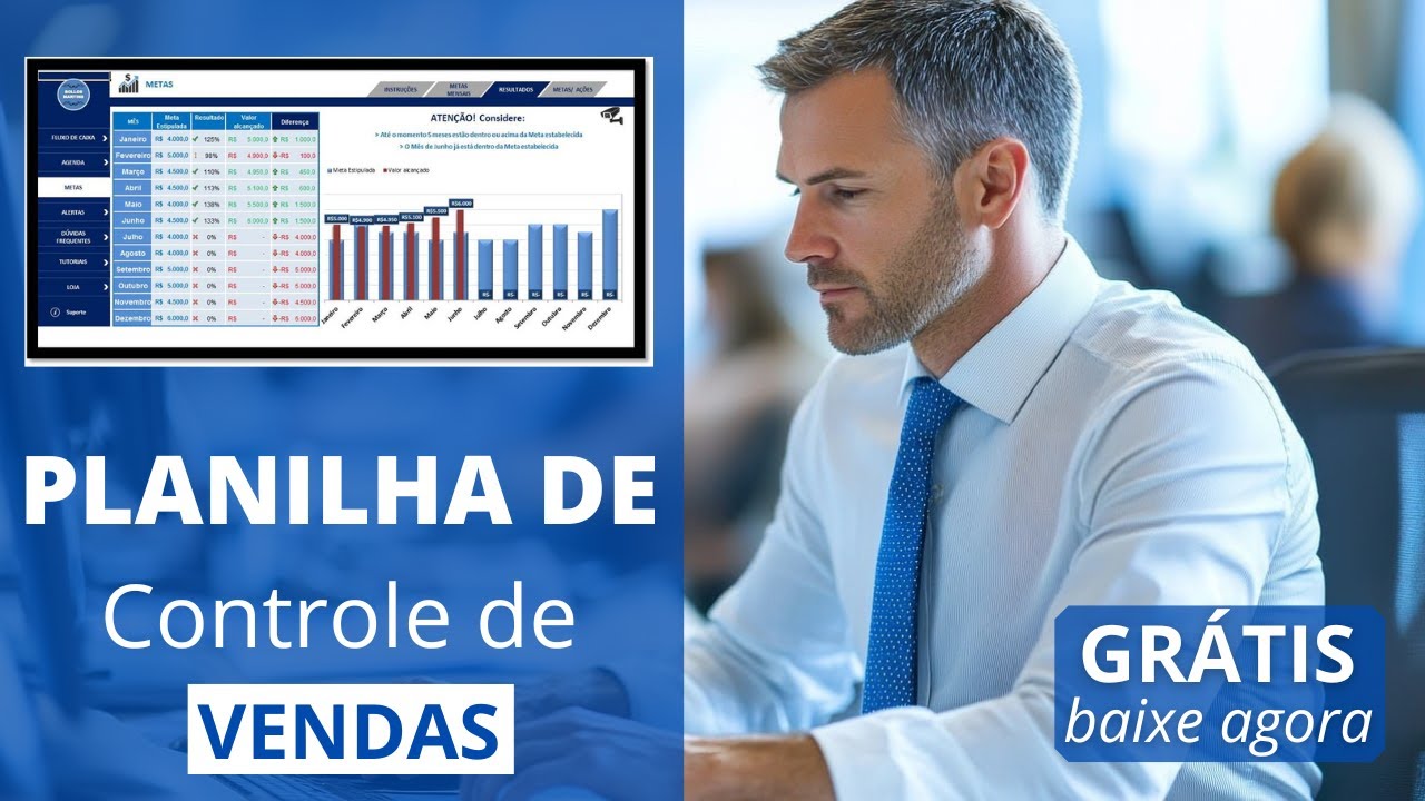 🔵[GRÁTIS] Planilha de Controle de VENDAS (Planilha de Vendas em Excel)