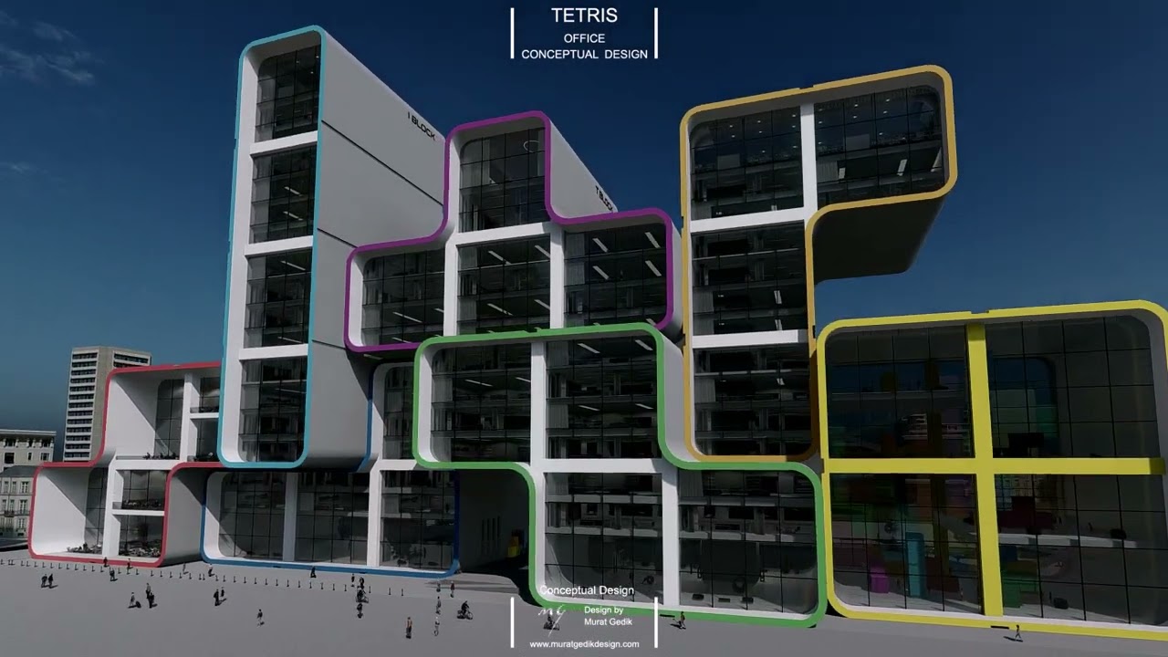 Tetris Headquarter Building #tetris, #architecturaldesign, #architecture 