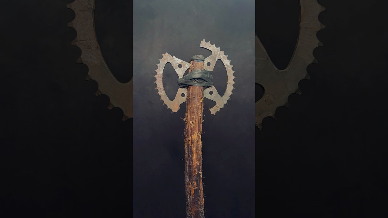 Making Sprocket Axe | Brutal DIY Weapon from Scrap #survival #creativesurvival #diy #axe #shortvideo