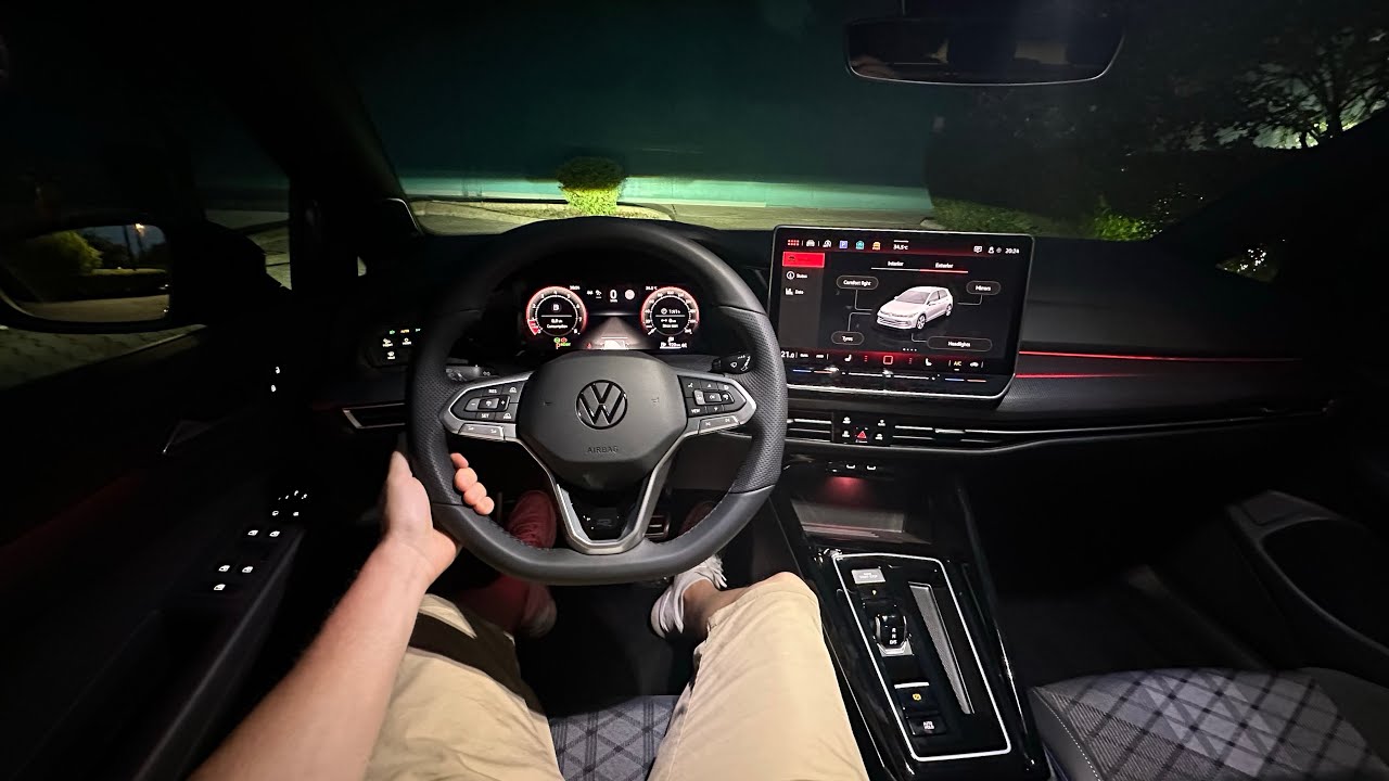 2024 Volkswagen Golf R-Line Night Test Drive POV