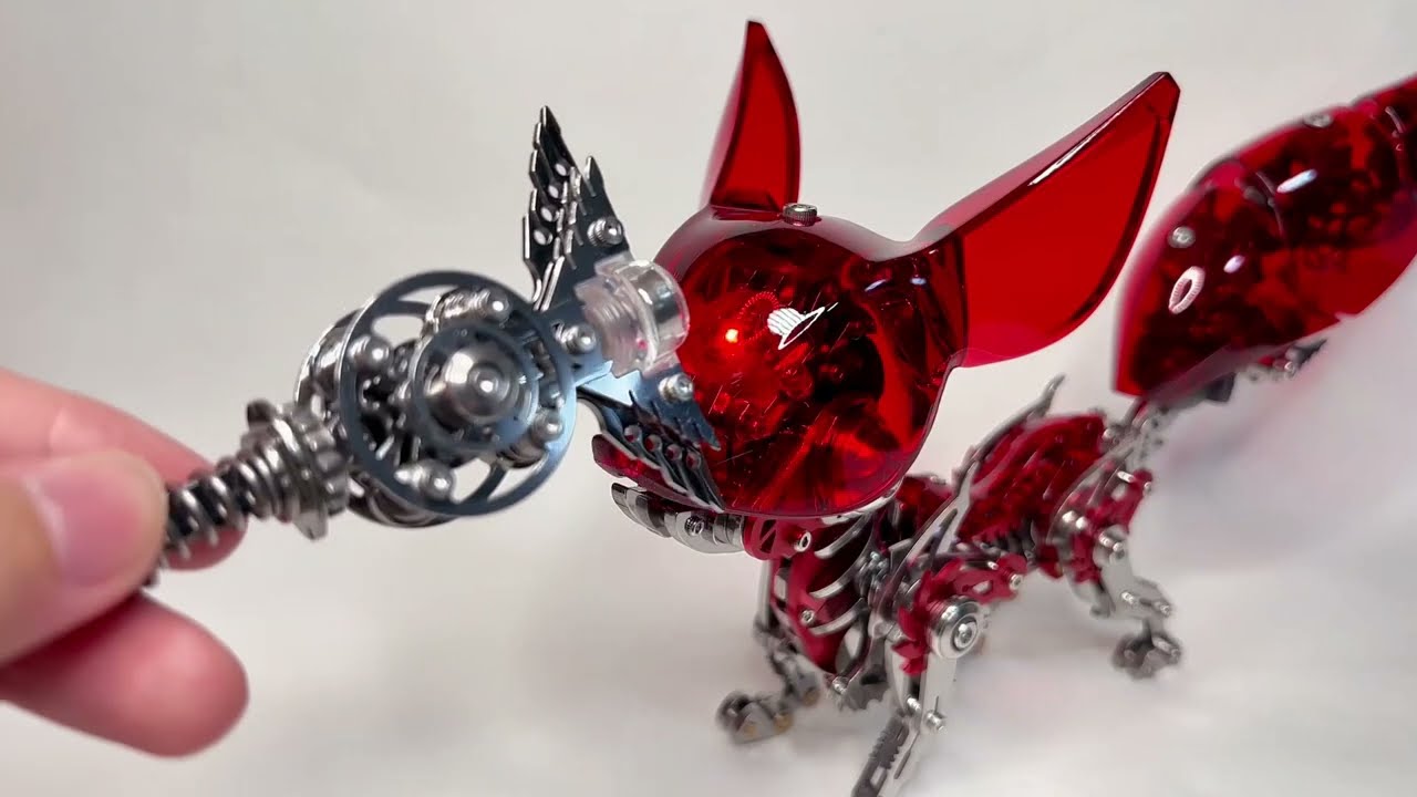 Metalkitor diy mechanical fox metal puzzle model kit adjustable animal series