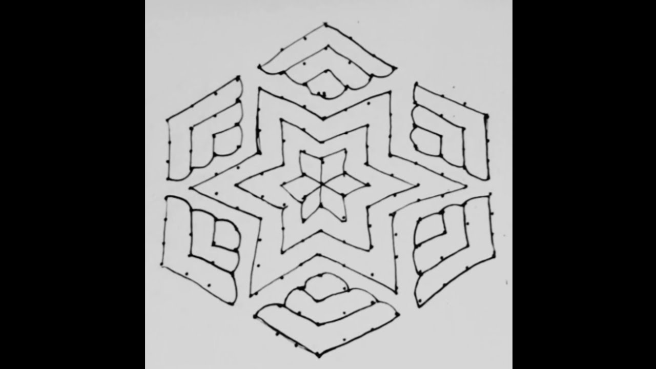 15×8 Dot Rangoli Design 🌸. #rangoli #kolam  #rangolidesigns  