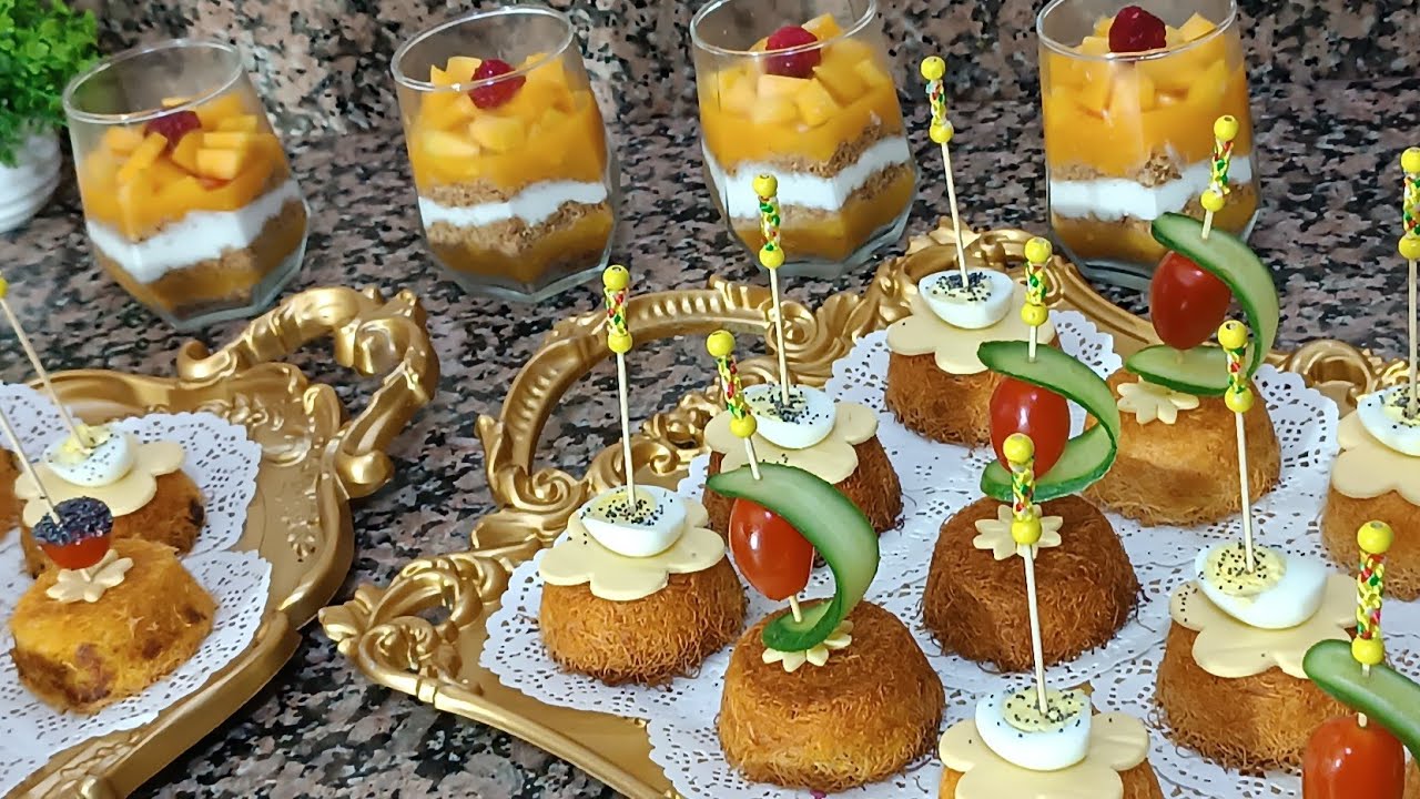 كنافة مالحة بريستيج بحشوة سهلة والشكل راقي تستحق التجربة من ألذ المملحات+ تحلية المانجا🥭 بالكنافة 😋