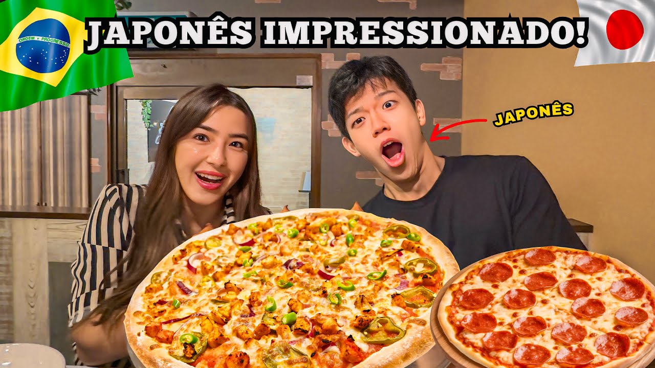 Primeira vez de um japonês na pizzaria brasileira