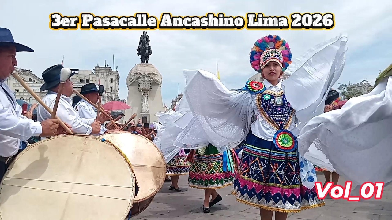 PASACALLE ANCASHINO en Lima 2026  Pallas, Negritos, Diablitos, Roncadoras, Orquestas, Banda y más
