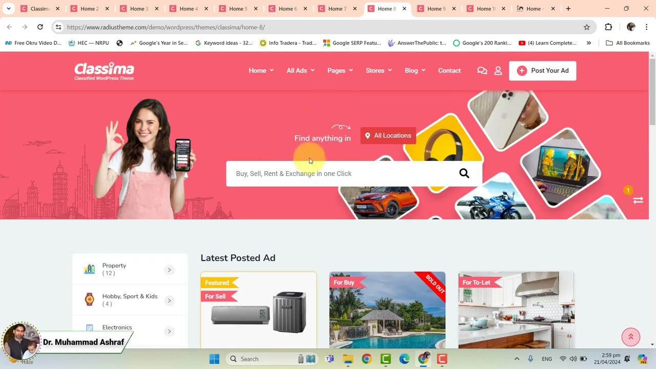 1. An Overview of WP Classima Theme for Creating WordPress Classified Website 2024 in Urdu/Hindi