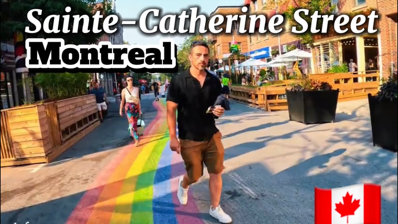 🇨🇦Vibrant Downtown Montreal Walking Tour Through the Colourful Street in Rue Ste-Catherine E 