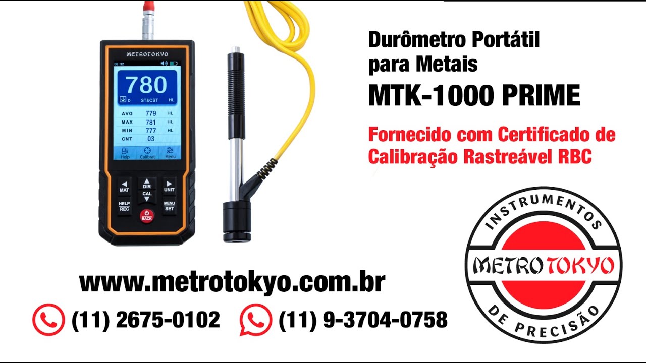 DURÔMETRO PARA METAIS COM SOFTWARE - MTK-1000 PRIME