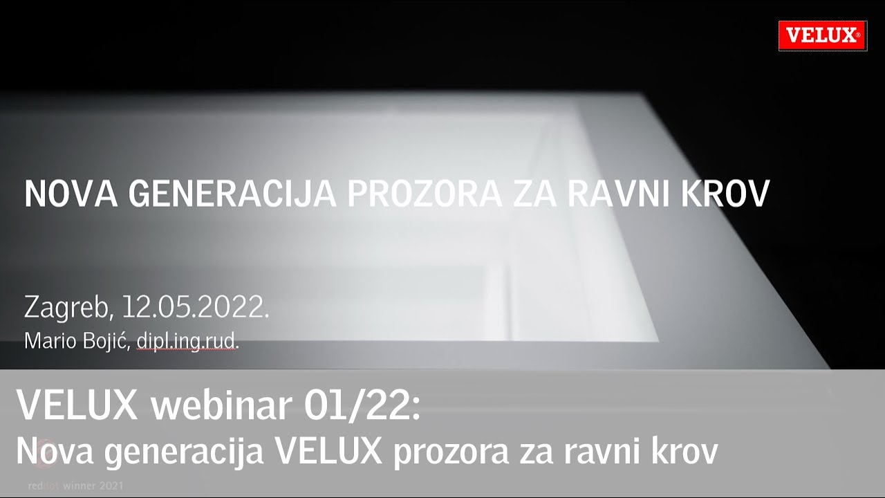 VELUX webinar: Nova generacija VELUX prozora za ravni krov