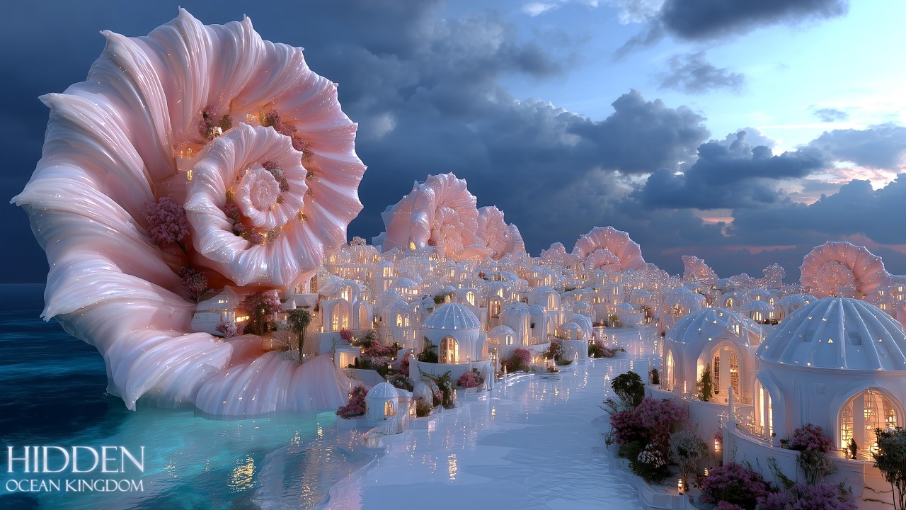The Most Beautiful Ocean Fantasy World Ever Created 🌊 Celestial Seashell Kingdom Ambience (4K)