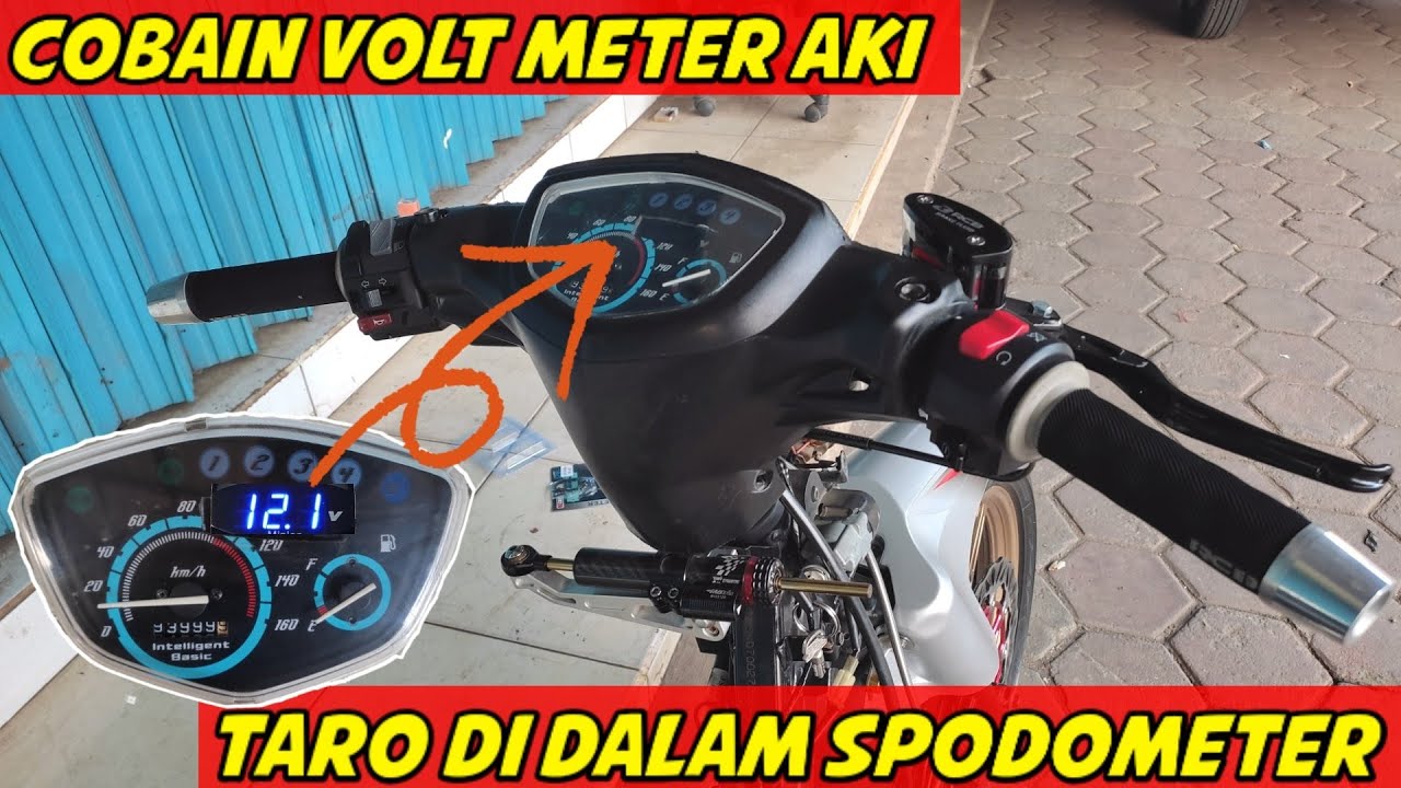 PASANG VOLMETER AKI MOTOR DI DALAM SPIDOMETER VEGA R NEW MODIF HARIAN