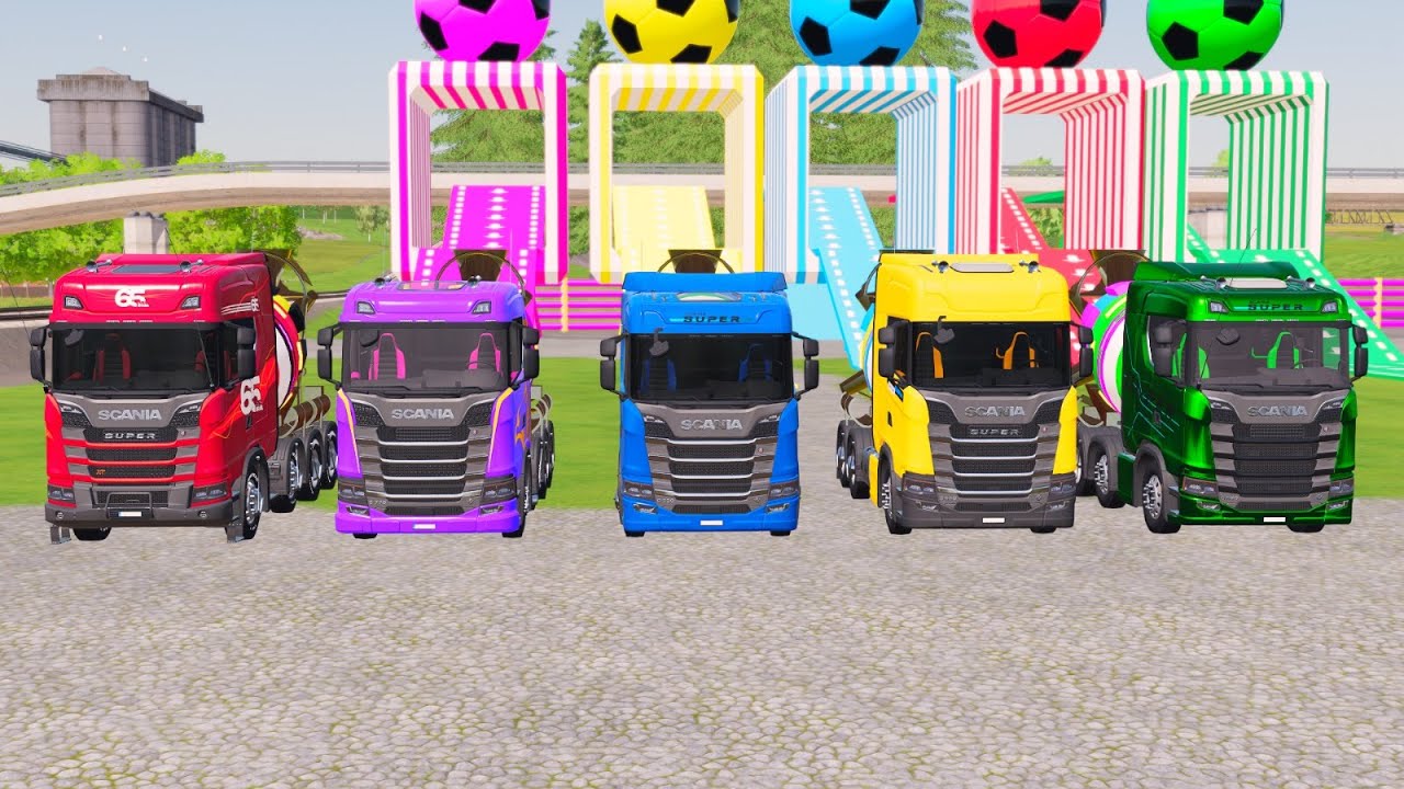Flatbed McQueen | Transportation with Truck – Color Cars Challenge #3