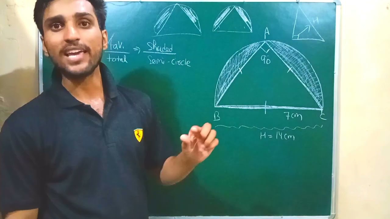 an isosceles right triangle is drawn with its hypotenuse on the diameter of a semicircle of radius 7