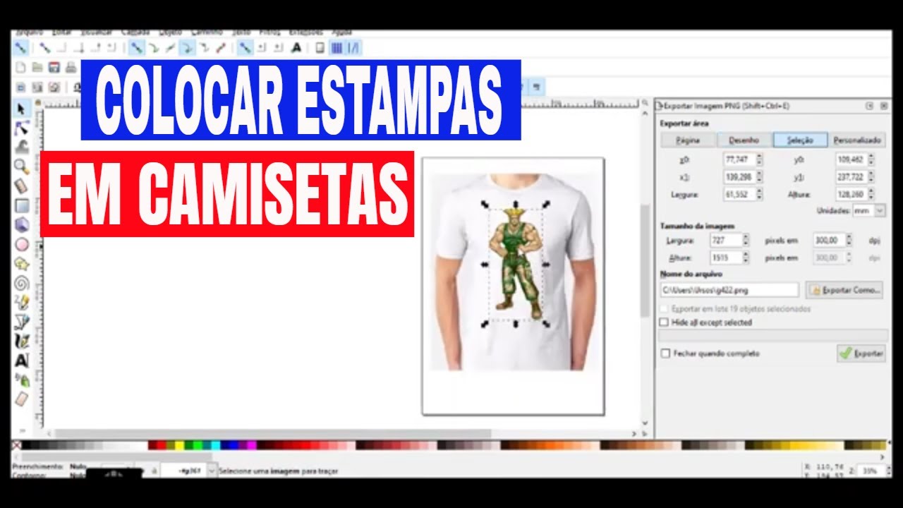 COMO FAZER MONTAGENS PARA CAMISETAS SUBLIMAÇÃO no INKSCAPE