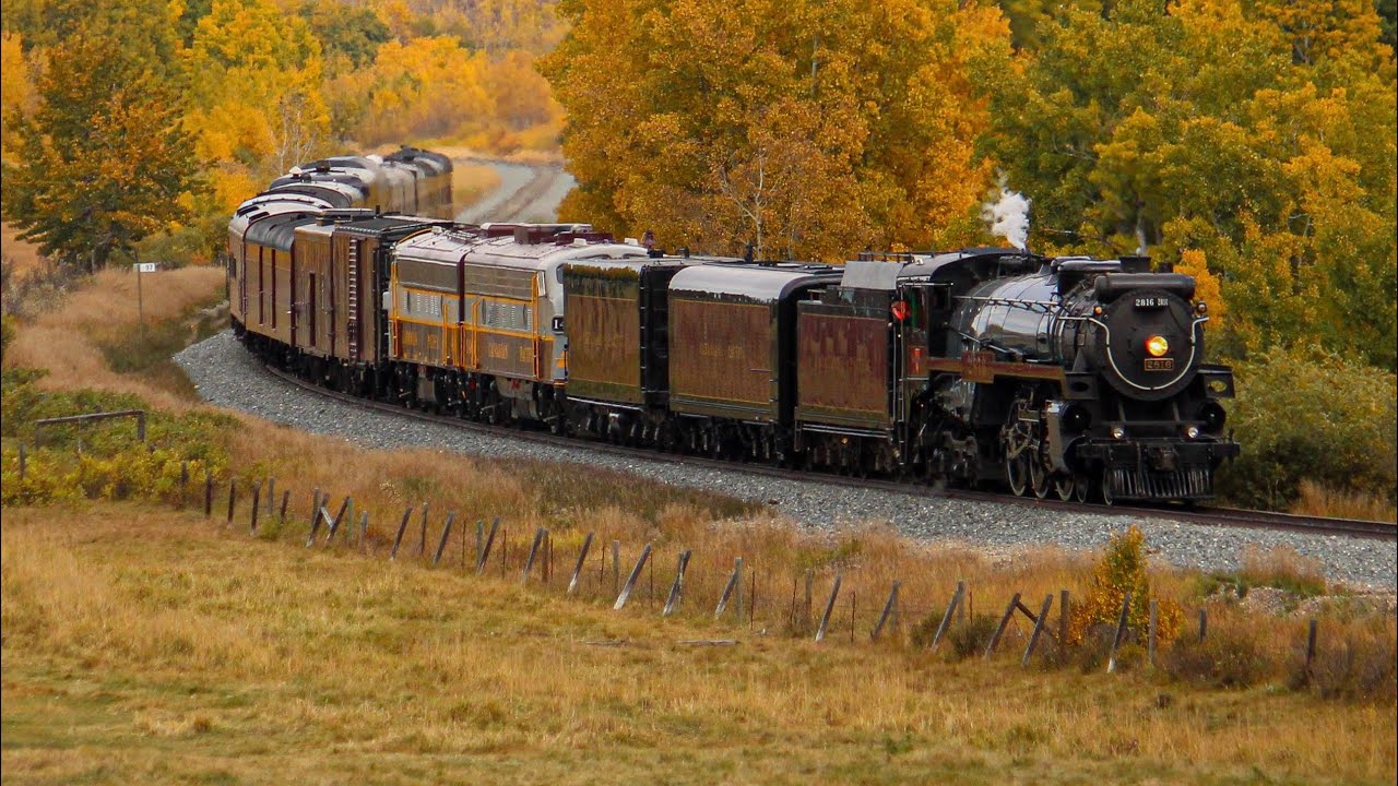 CHASING CP 2816 (The Empress) Steam Engine On the CP Aldersyde Sub w/SP 4449 Tender, FP9A's & MORE!!
