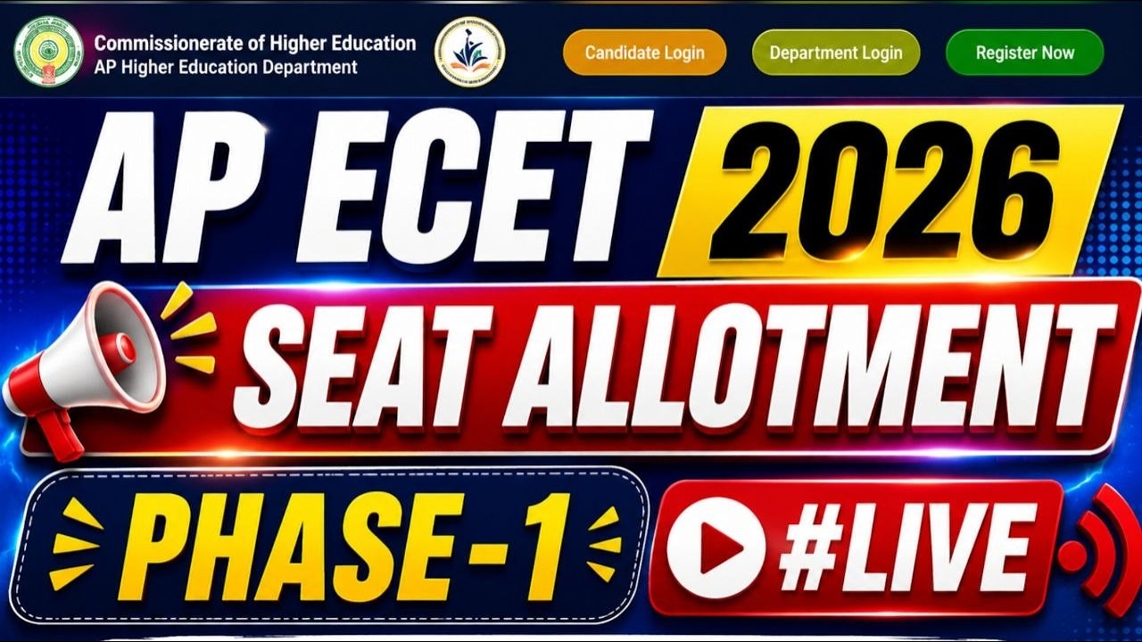 AP ECET 2026 SEAT ALLOTMENT (Phase-1) #live