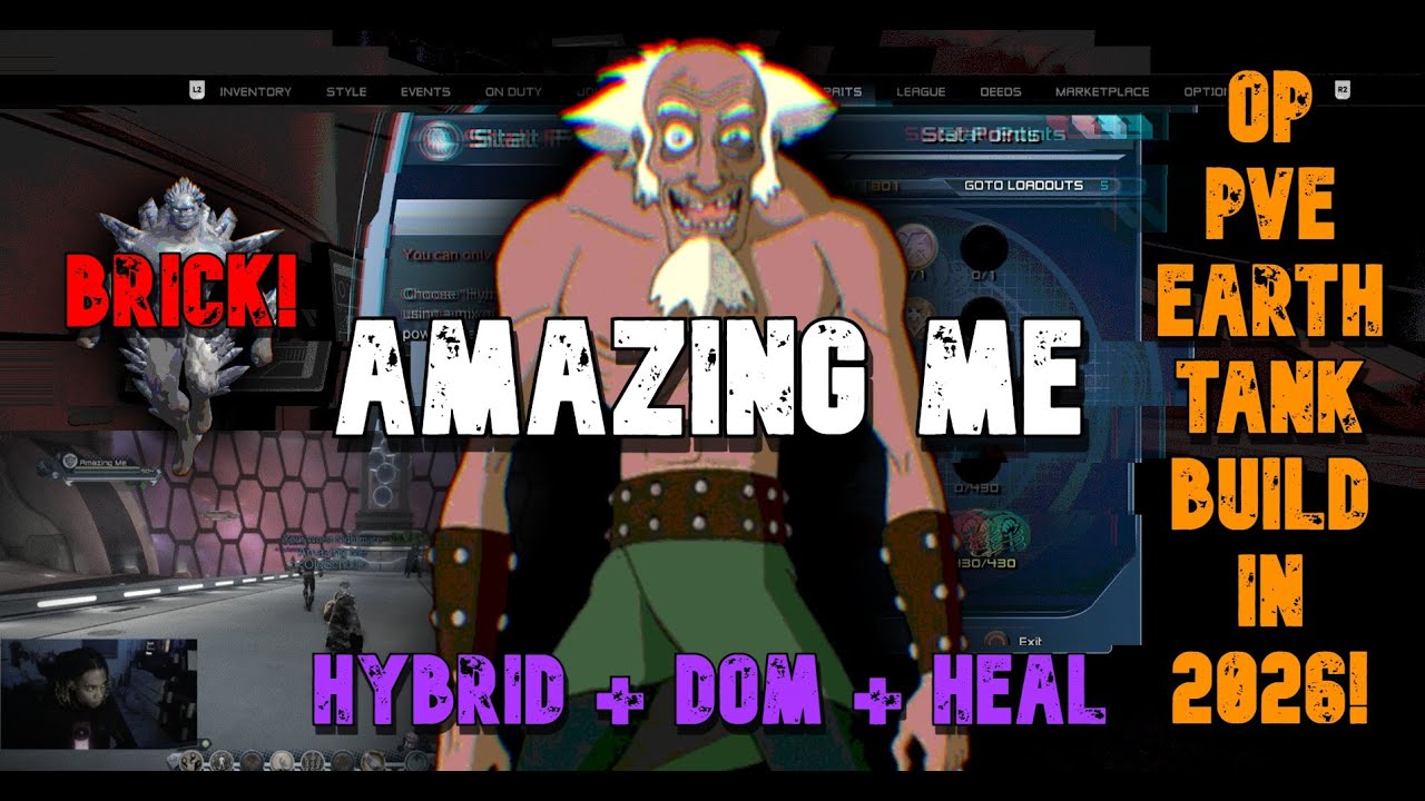DCUO PART: 24 Amazing Me´s 800+ SP Hybrid Earth Tank (2026) Brick Build For PVE!