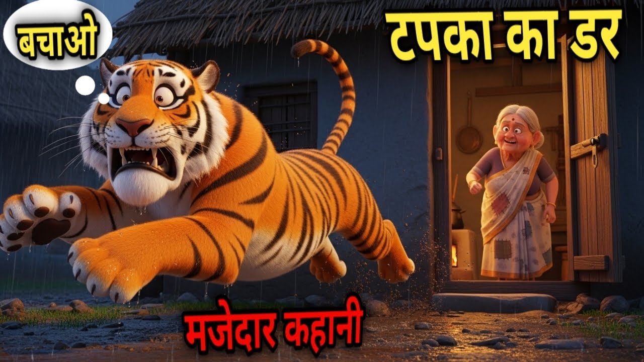 टपका का डर और बाघ मजेदार कहानी /best funny story #cartoon #hindicartoon #moralstory