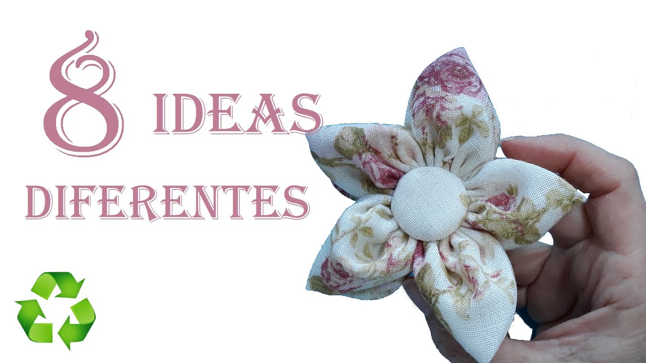 QUE y COMO HACER FLORES con RETAZOS de TELA de ROPA USADA y VENDA diy 8 ideas y trucos