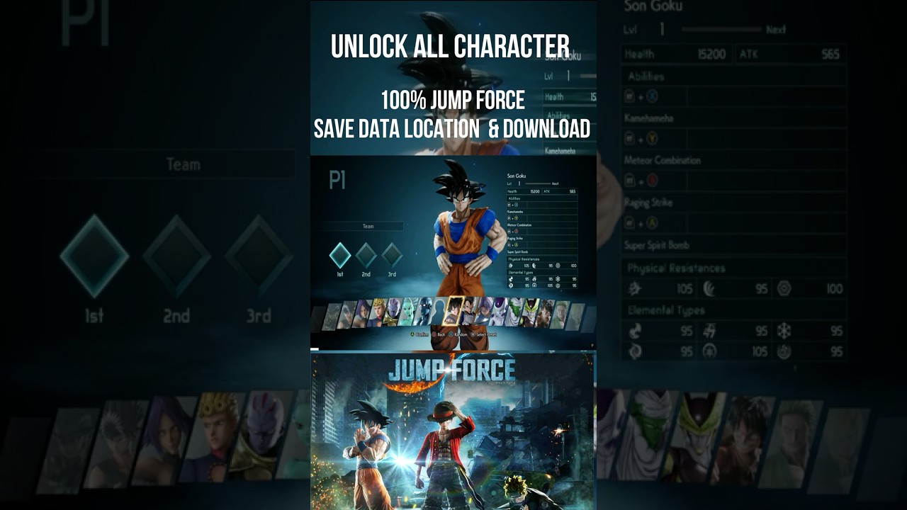 JUMP FORCE UNLOCK ALL CHARACTER 100% Unlock Everything  - JUMP FORCE SAVE DATA LOCATION & DOWNLOAD