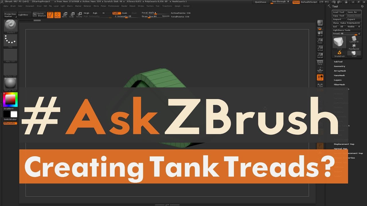 #AskZBrush: “How can I create Tank Treads inside of ZBrush?”