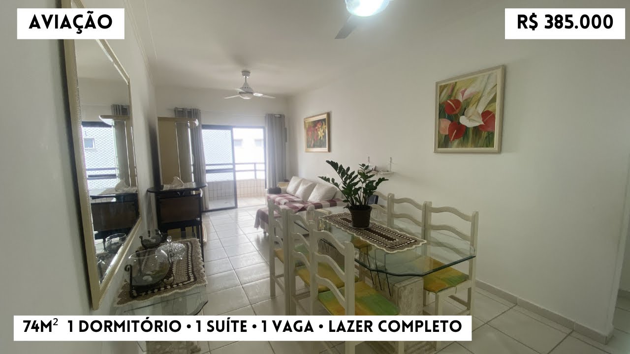 (239) Morar ou Investir? Apartamento Mobiliado na Aviação, Praia Grande