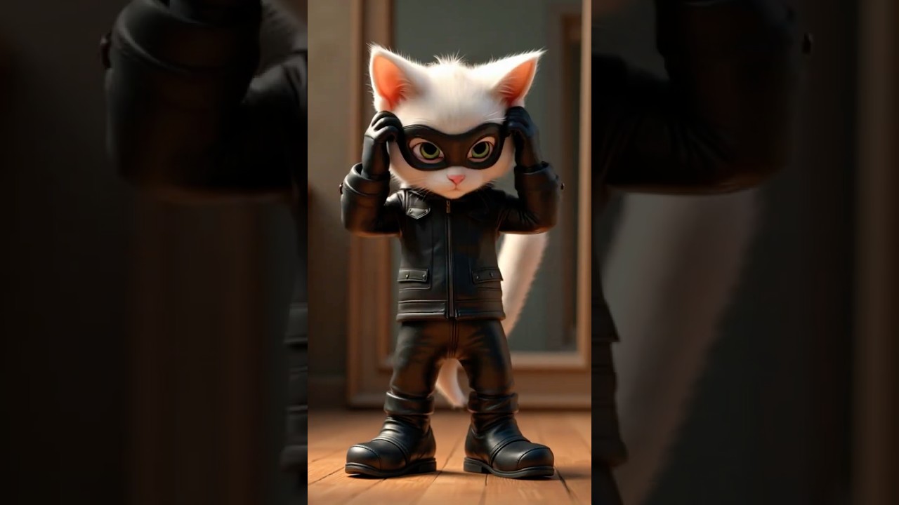 😼💥Kitten Follows His Dad Like a Shadow🤯❤️ #cat #catfunny #cartooncat #animation #supercattales