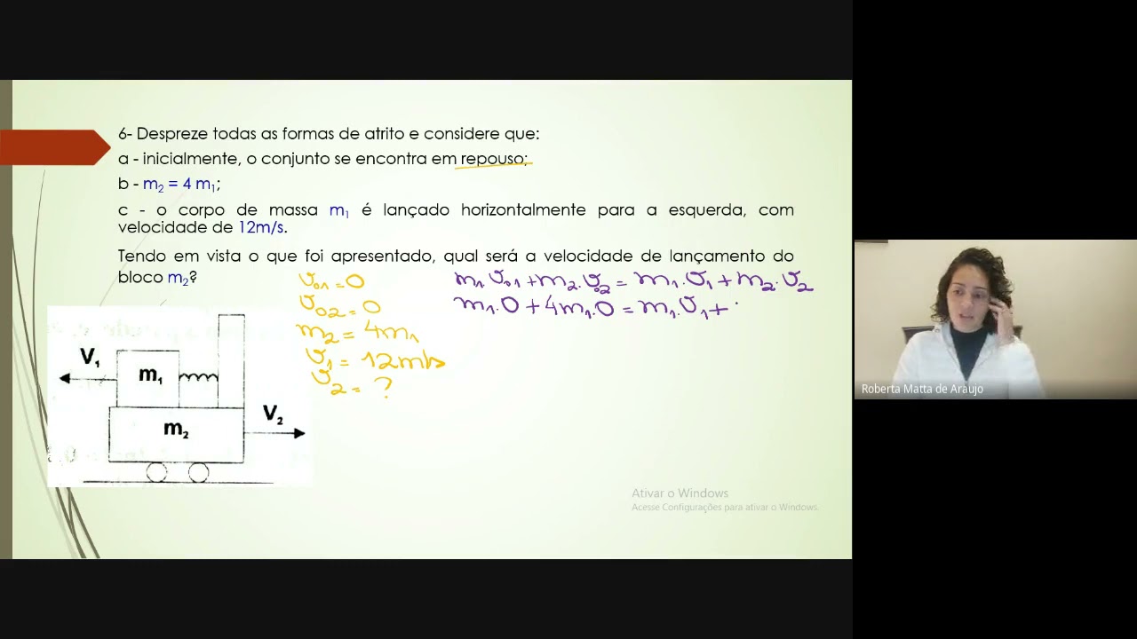 Conservação da Quantidade de movimento - exercícios