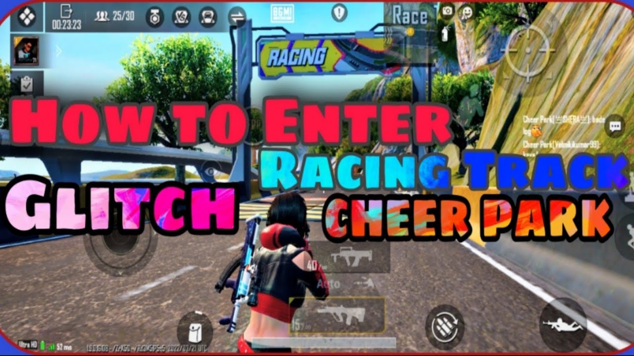 How To Enter Cheer Park Racing Track | Using glitch | tricks and tips #bgmi #pubg #glitch