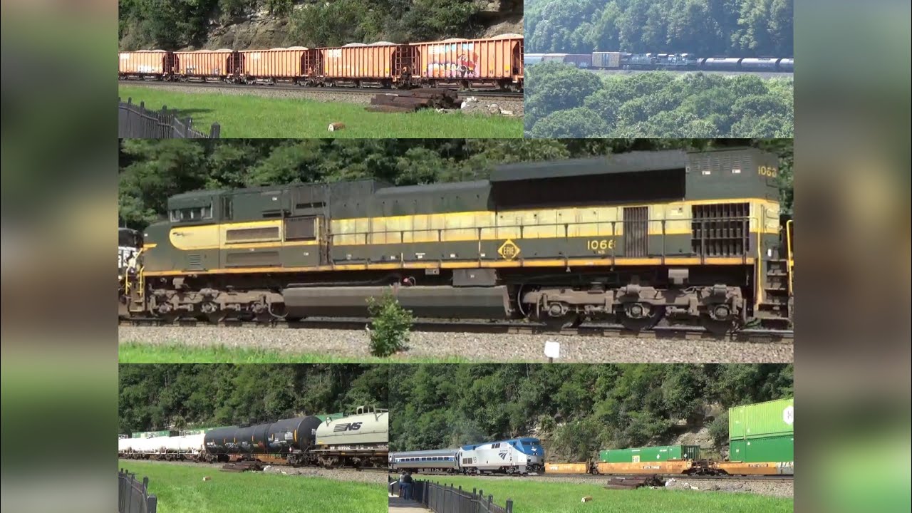 AWESOME!!!! 4 NS Trains Meet at the Horseshoe Curve (Mayhem Of Trains)