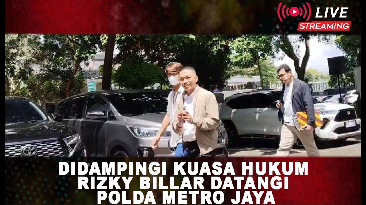 Didampingi Kuasa Hukum, Rizky Billar Datangi Polda Metro Jaya