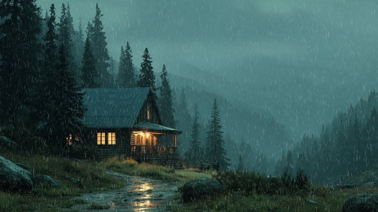 Midnight Dark Forest 🌲 Rain Sounds for Deep Relax & Sleep